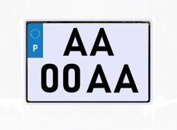 Placa de Matrícula Acrílica (Branca) para Mota Gravada com P *Modelo atual