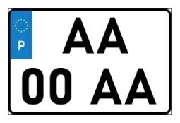 Placa de Matrícula Quadrada Acrílica Gravada com P *Modelo atual