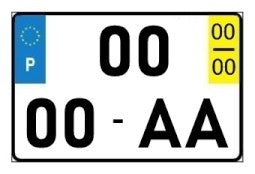 Placa de Matrícula Quadrada Acrílica Gravada com Ano e Mês