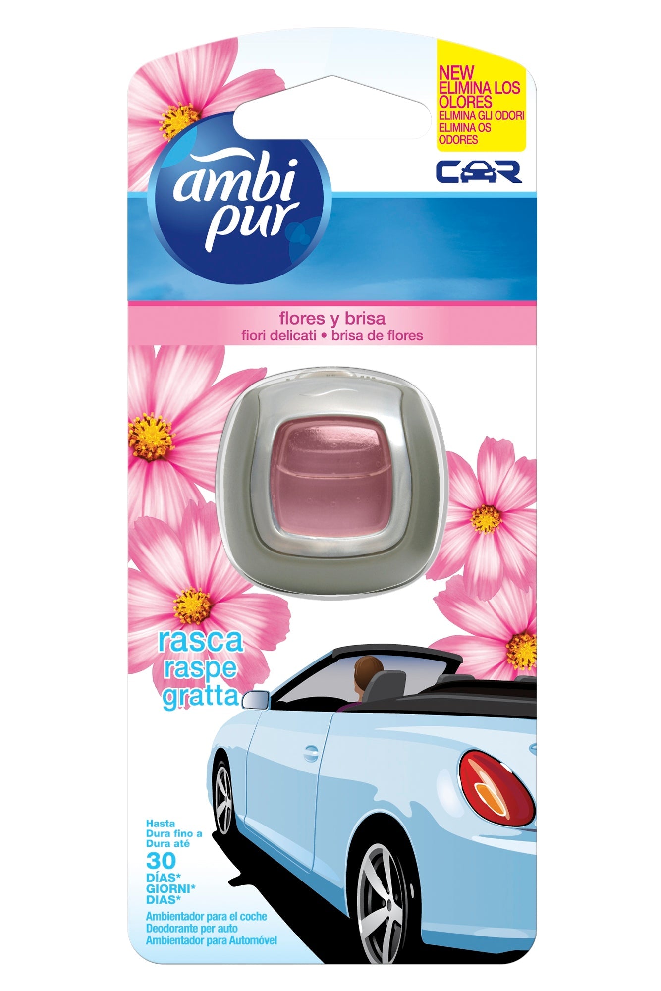 Ambientador Ambipur Car para Ventilador Brisa de Flores