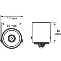 Lâmpadas 12V 21W Laranja Pernos Desencontrados (caixa com 10 unid.)