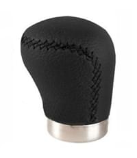 Manete de Velocidades em Pele Preta para Veículos com Anilha de Marcha-Atrás