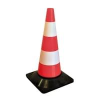 Cone de Sinalização Polietileno 50cm 2 Bandas Pintadas