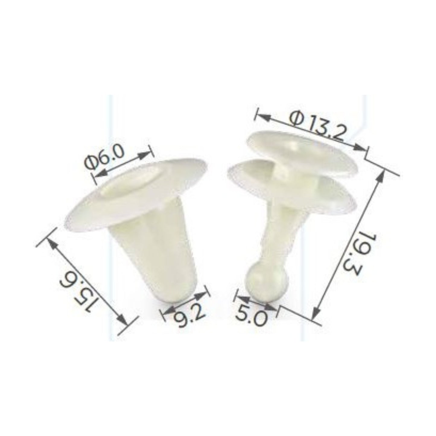 Molas de Fixação em Plástico C13 (embalagem com 50 molas)