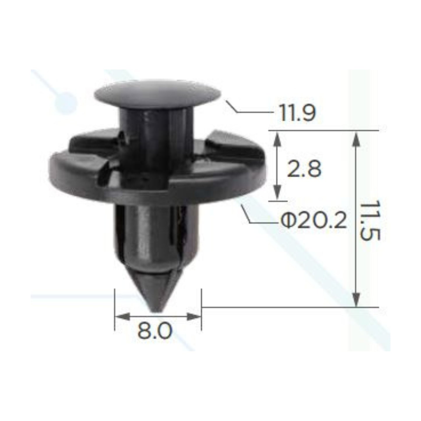 Molas de Fixação em Plástico C88 (embalagem com 50 molas)
