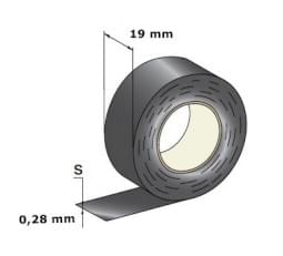 Fita Isoladora Preta em Tecido 25 mt x 19 mm x 0,28 mm