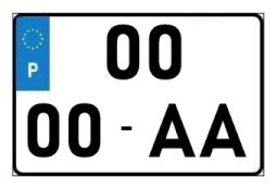 Placa de Matrícula Quadrada Acrílica Gravada só com P