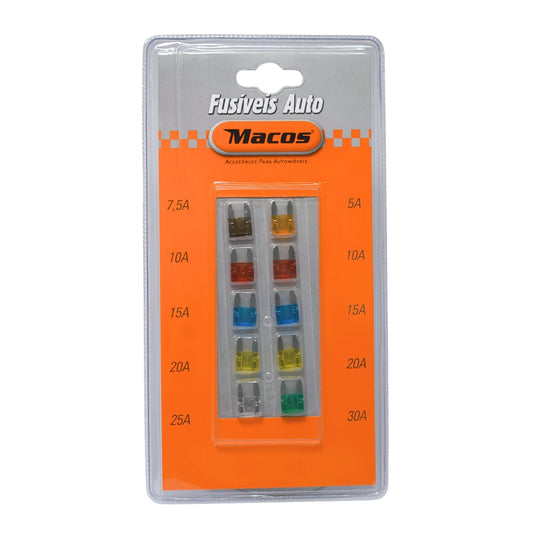 Kit Fusíveis Auto Tipo Ficha (10)