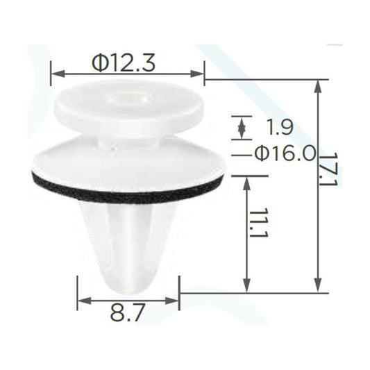 Molas de Fixação em Plástico C369 (embalagem com 50 molas)
