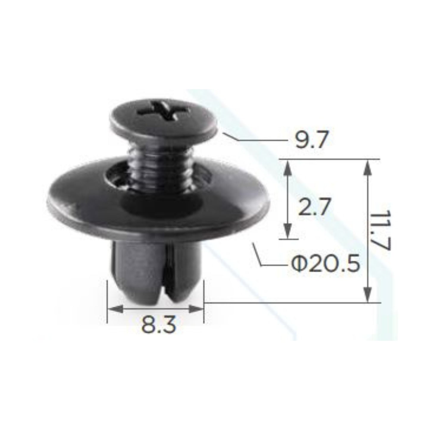 Molas de Fixação em Plástico C45 (embalagem com 50 molas)