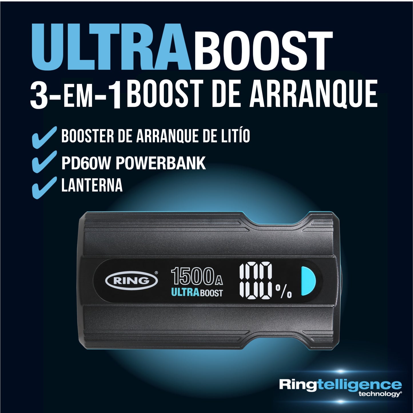 Ultra Booster de Arranque Compacto Lítio 12V 1500A