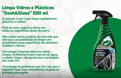 Limpa Vidros e Plásticos "Dash&Glass" 500 ml Turtle Wax